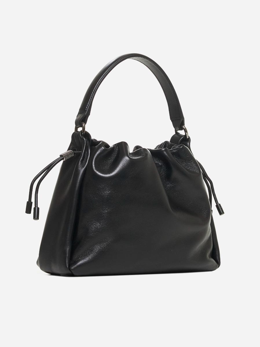 BRUNELLO CUCINELLI Borsa a mano Bucket Mellow piccola nera Sconto