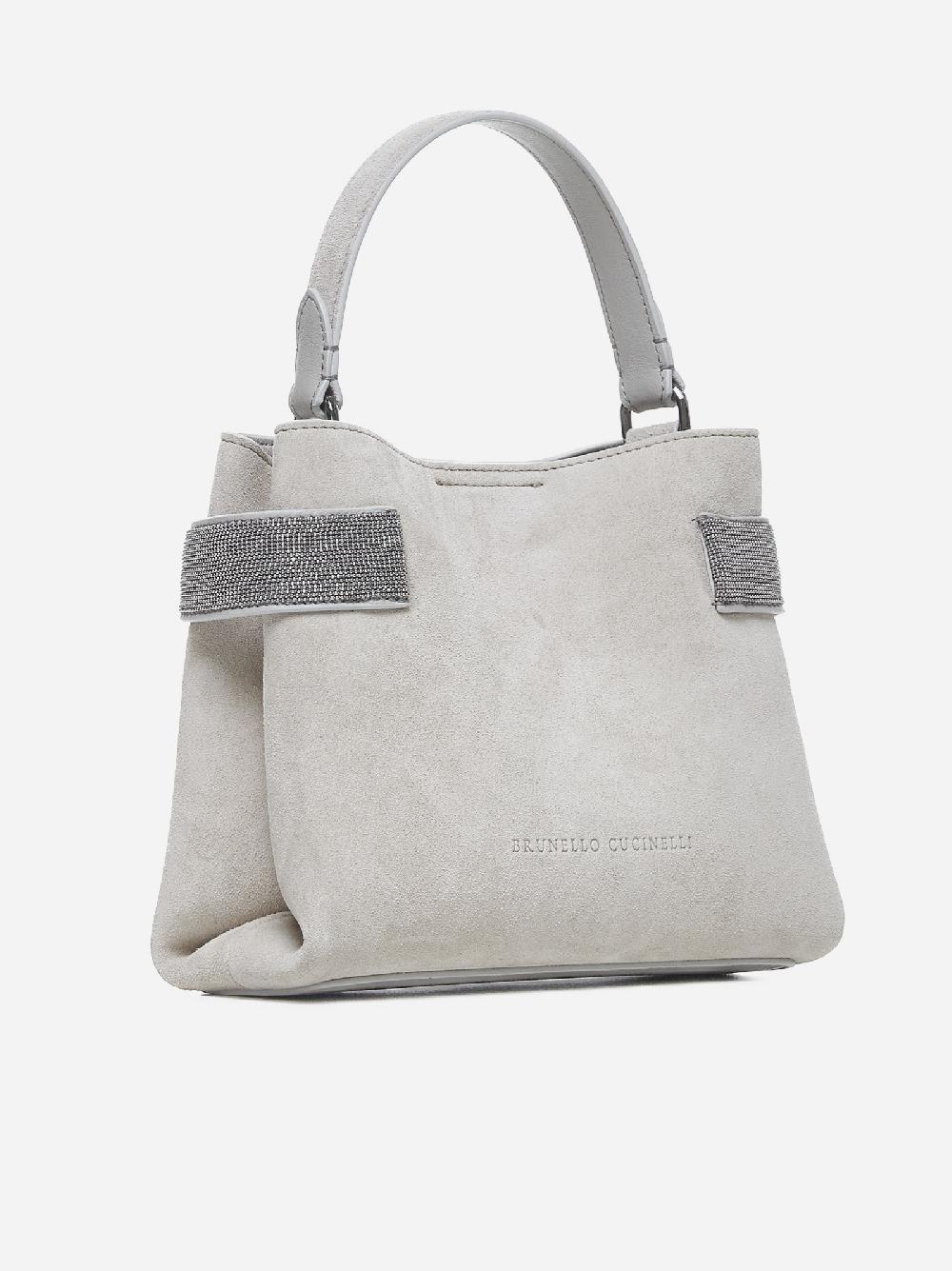 BRUNELLO CUCINELLI Borsa Essence piccola in suede Offerte