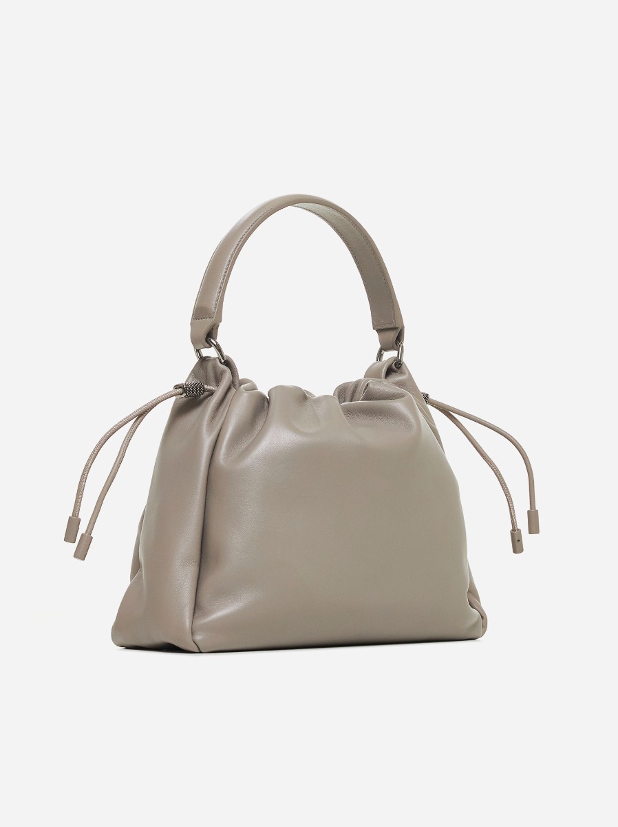 BRUNELLO CUCINELLI Borsa a secchiello piccola in pelle Nuova