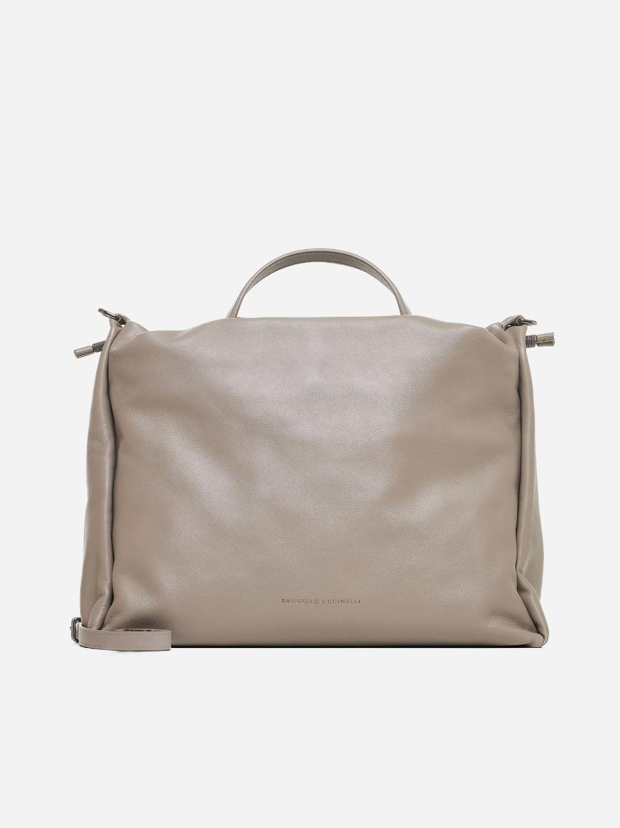 BRUNELLO CUCINELLI Borsa a secchiello grande in pelle