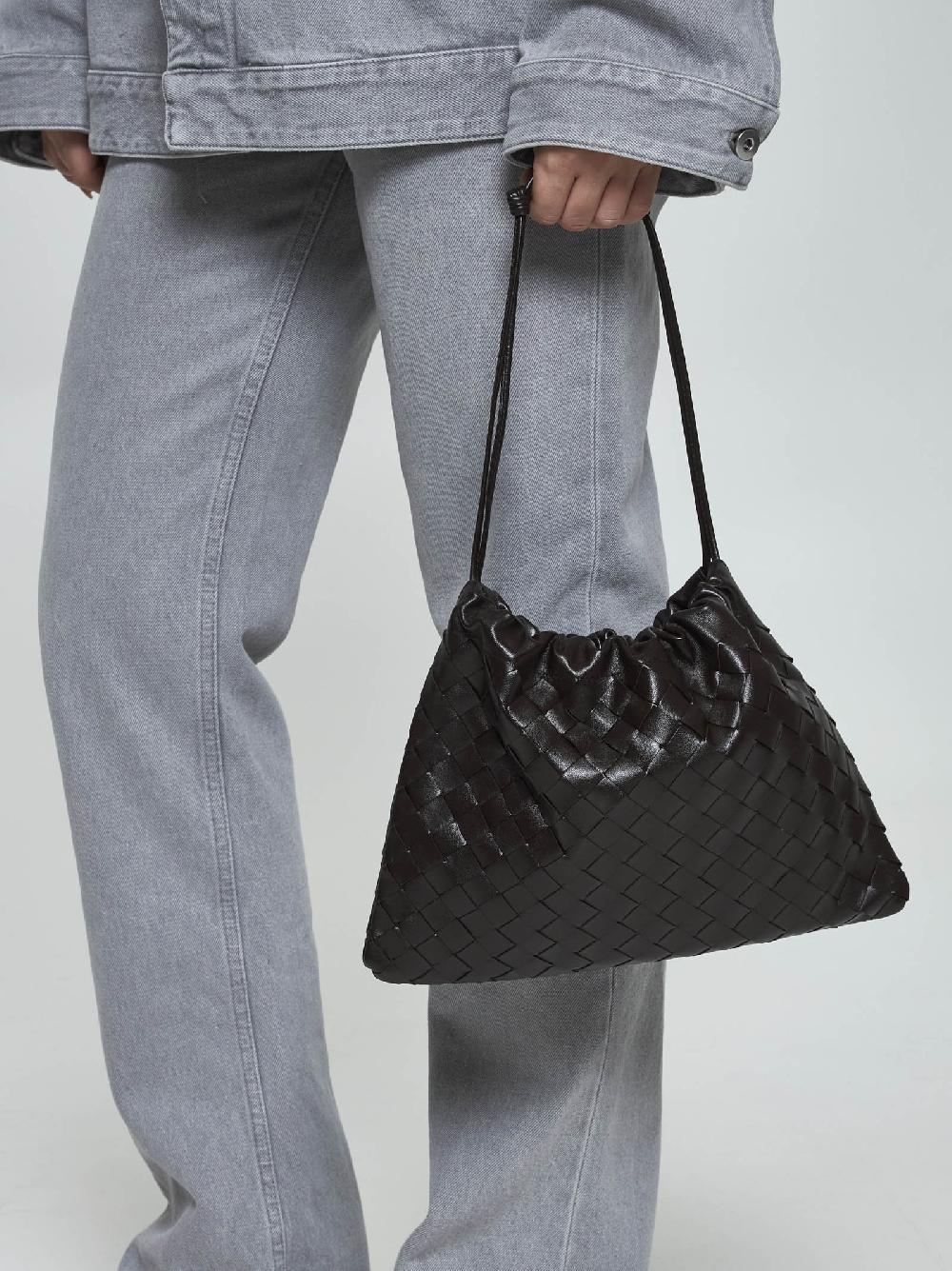 BOTTEGA VENETA Borsa Dustbag media in pelle Intrecciato Italy