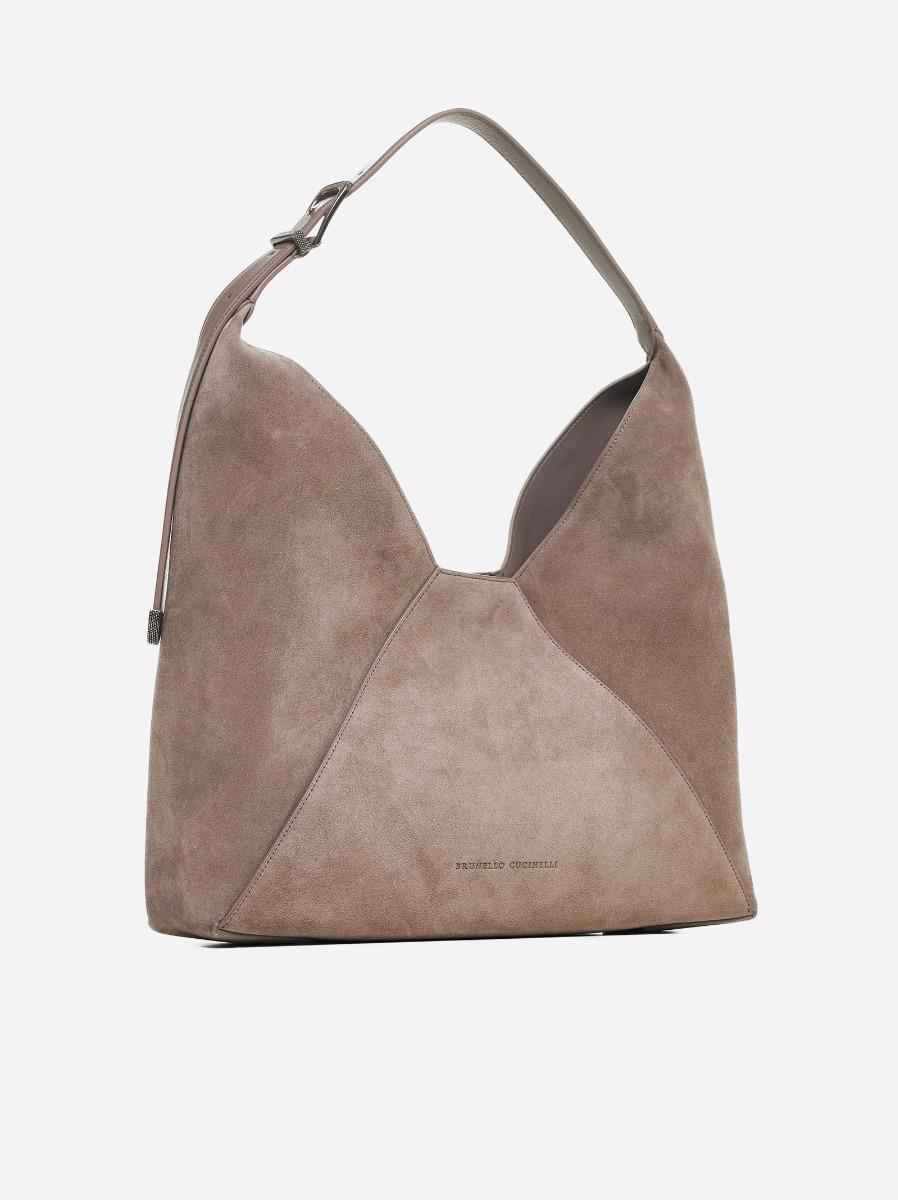 BRUNELLO CUCINELLI Borsa hobo in suede Vendita