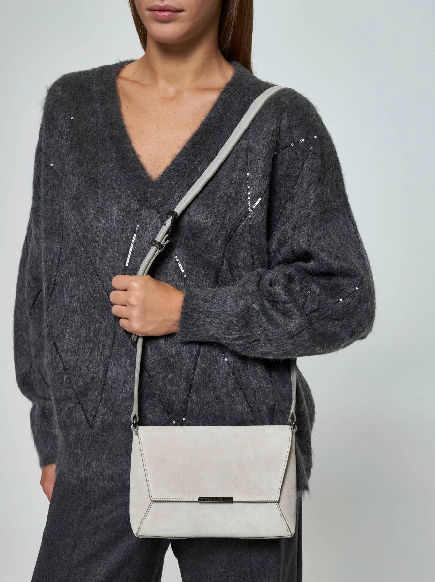 BRUNELLO CUCINELLI Borsa a tracolla in suede Soddisfazione Garantita