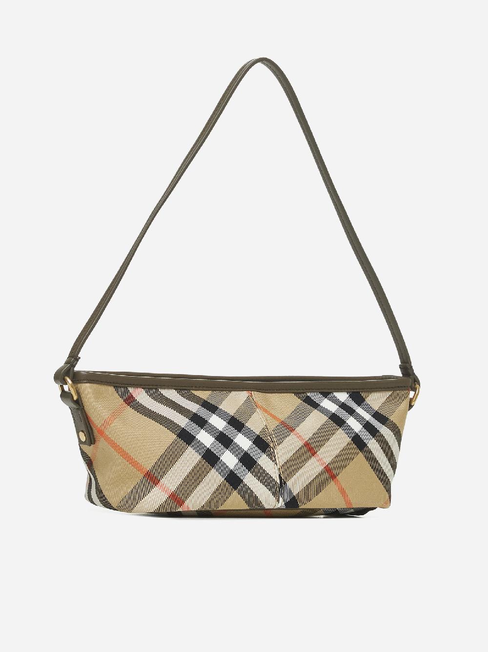BURBERRY Borsa Baguette in tela check Negozi Online