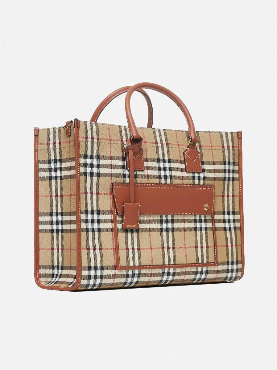 BURBERRY Tote Freya media beige Promozione Limitata
