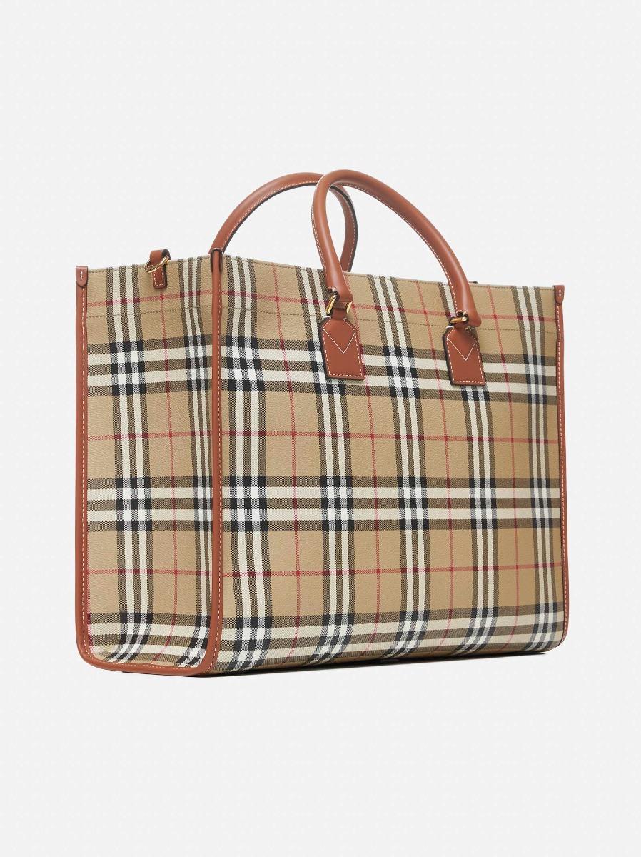 BURBERRY Tote Freya media beige Promozione Limitata