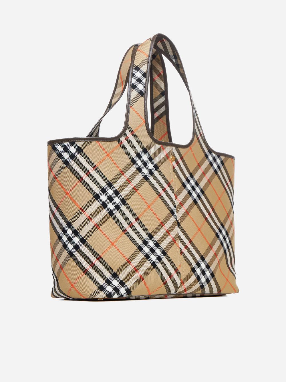 BURBERRY Borsa tote media in tela Check Fino Al -60%