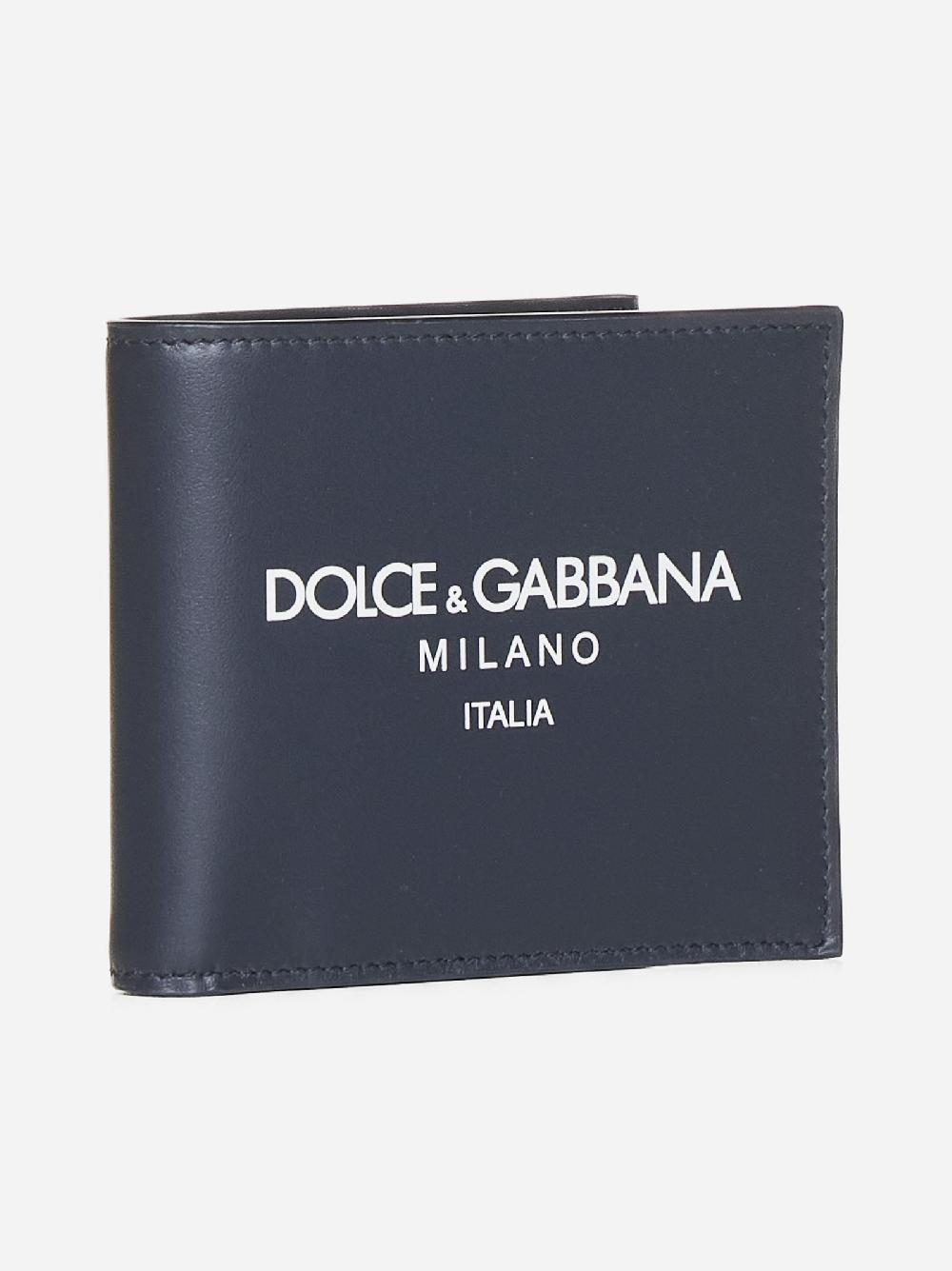 DOLCE & GABBANA Portafoglio in pelle con logo Sconto