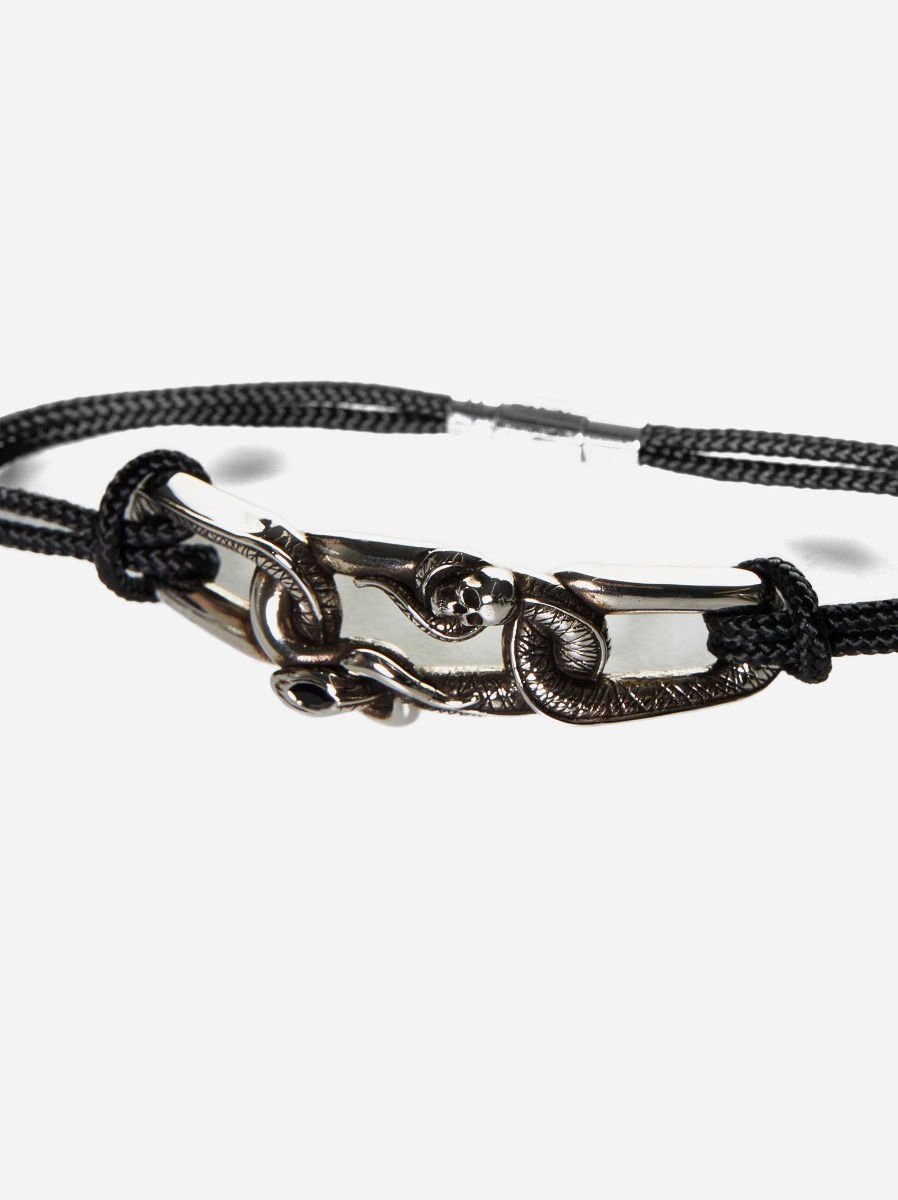 ALEXANDER MCQUEEN Bracciale Snake & Skull in corda Offerta