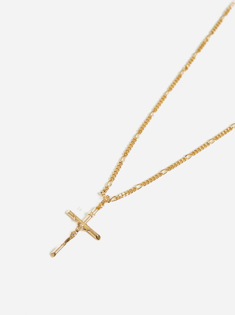 DOLCE & GABBANA Collana in ottone dorato con ciondolo croce Saldi Di Fabbrica