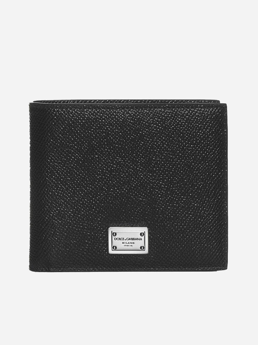 DOLCE & GABBANA Portafoglio in pelle con placca-logo