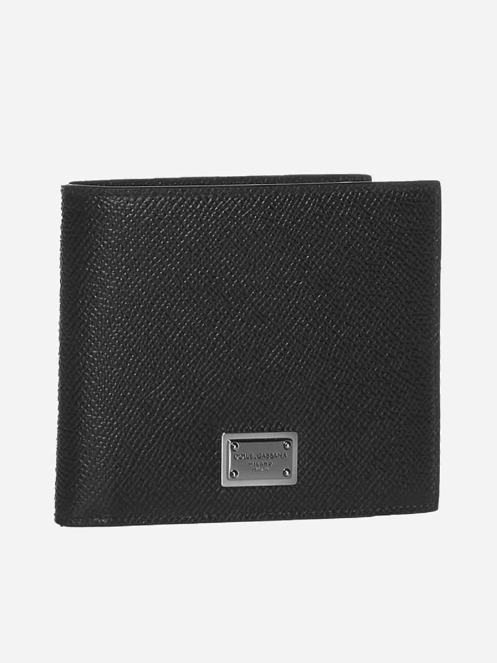 DOLCE & GABBANA Portafoglio in pelle con placca-logo Moda