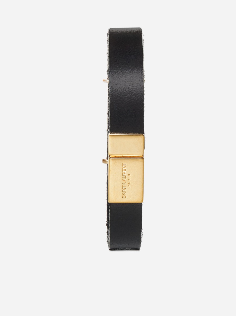 SAINT LAURENT Bracciale Opyum YSL in pelle vegan Fino Al -60%