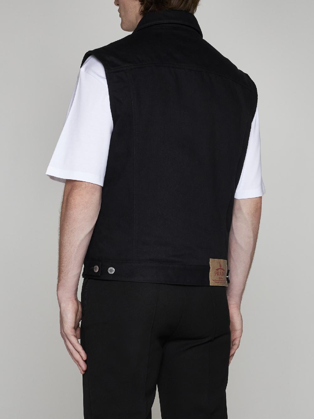 PRADA Gilet in denim Vendita Economica
