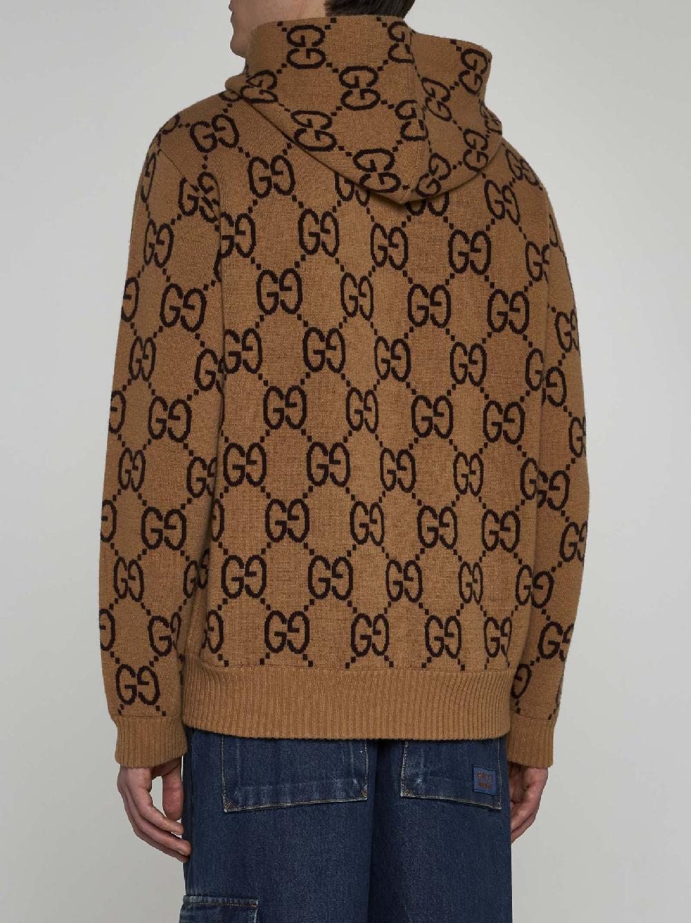 GUCCI Pull in lana GG con cappuccio Saldi Di Fabbrica