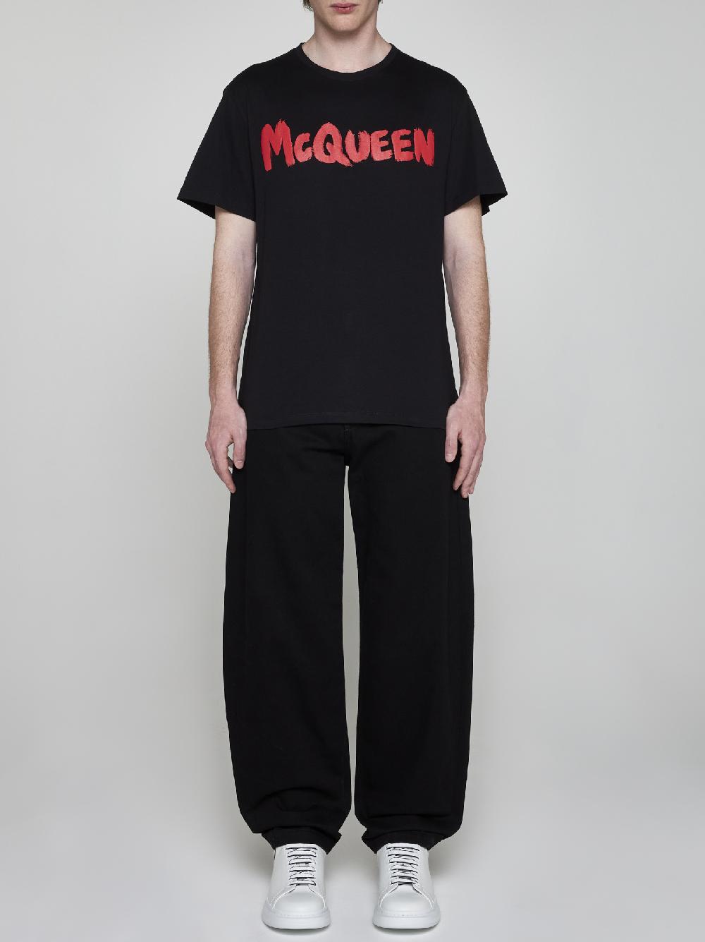 ALEXANDER MCQUEEN T-shirt in cotone con logo Vendite Flash