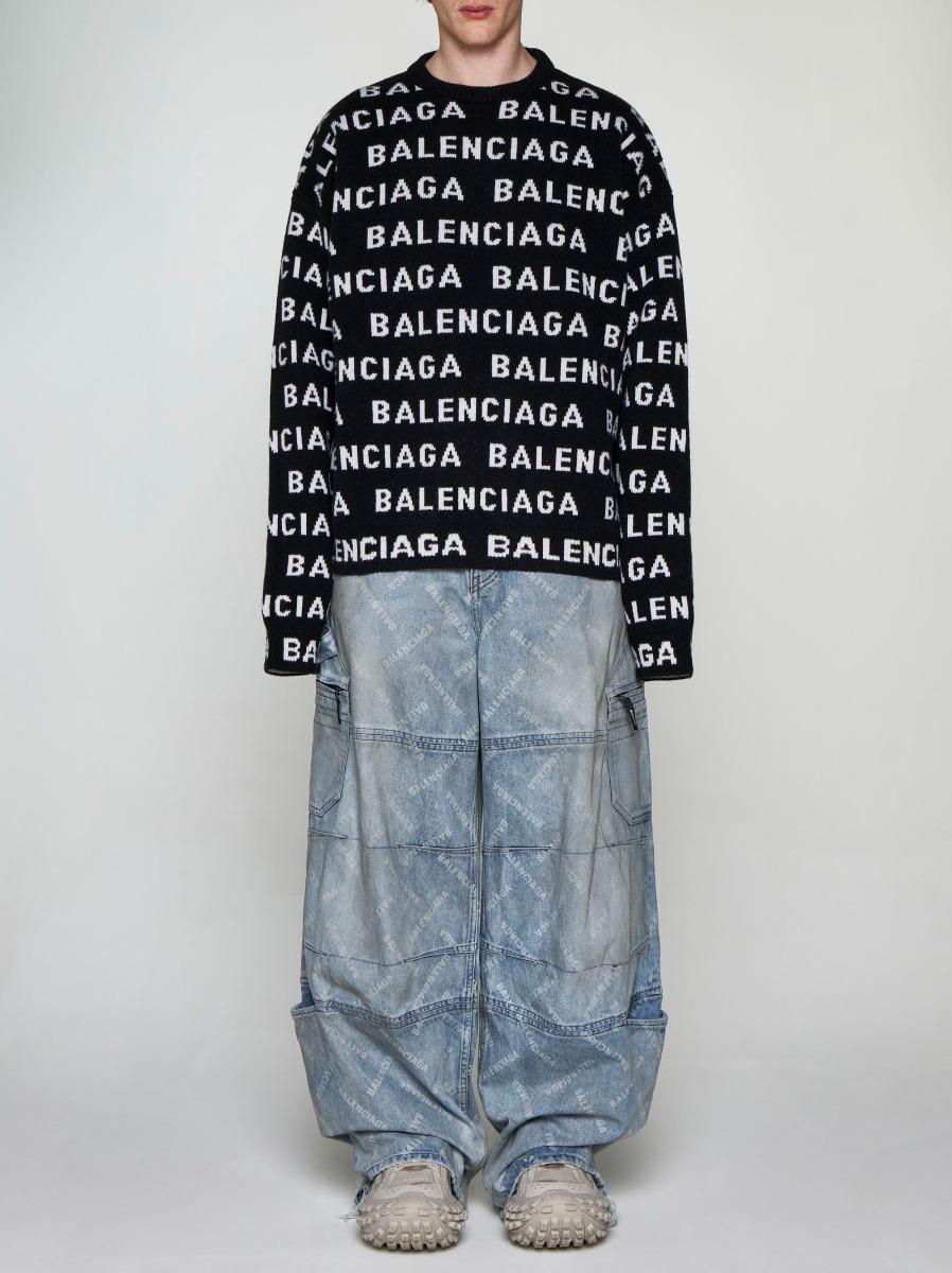 BALENCIAGA Pull in lana con logo Italia