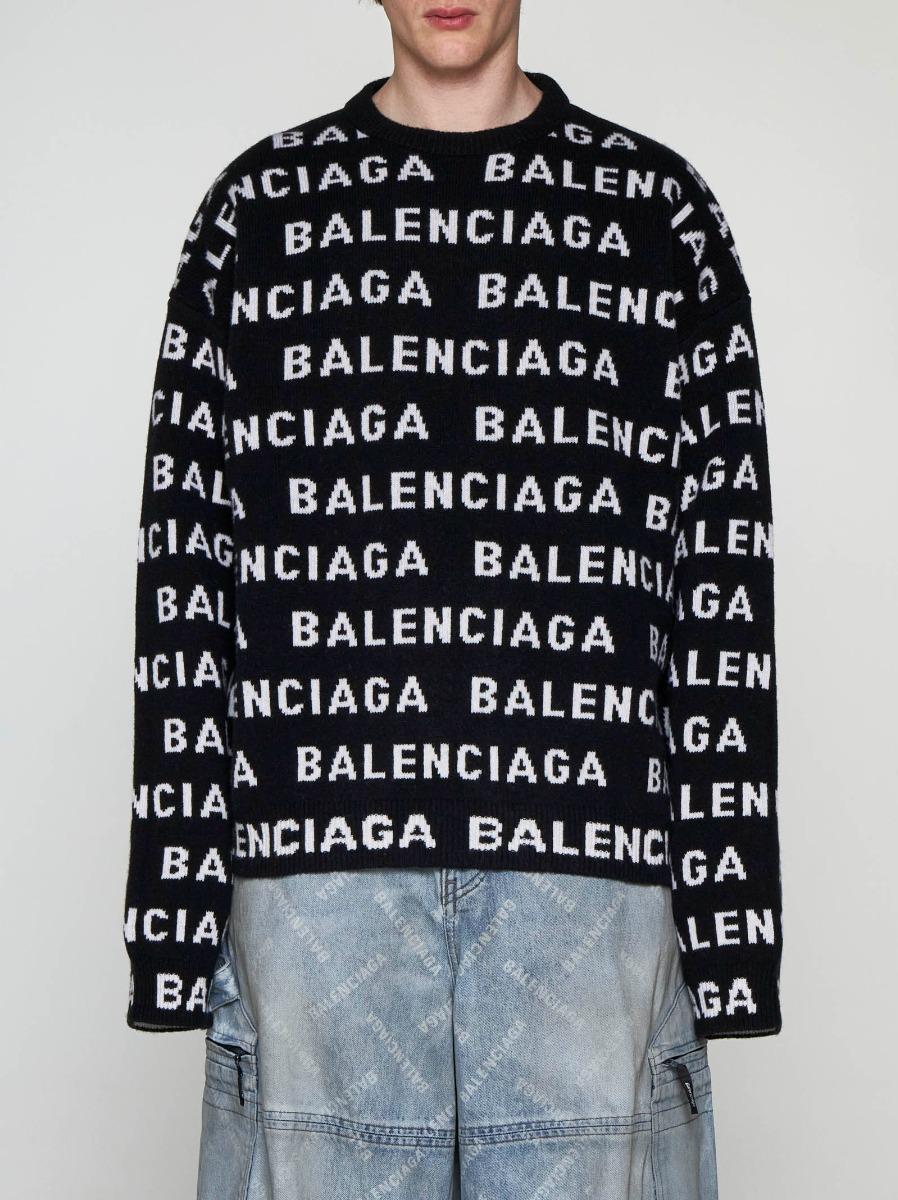 BALENCIAGA Pull in lana con logo Italia