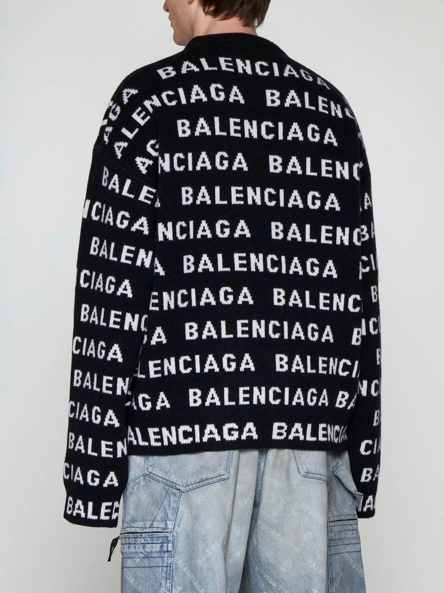 BALENCIAGA Pull in lana con logo Italia