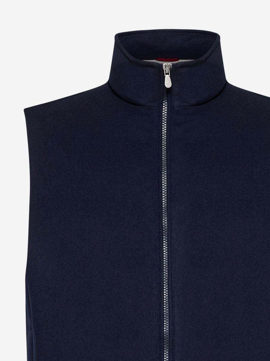 BRUNELLO CUCINELLI Gilet imbottito in flanella blu Promozione