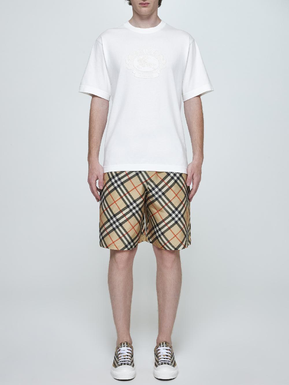 BURBERRY Shorts in seta a stampa check Promozione Limitata