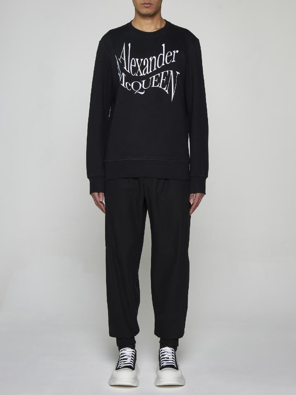 ALEXANDER MCQUEEN Pantaloni in cotone con zip Convenienza