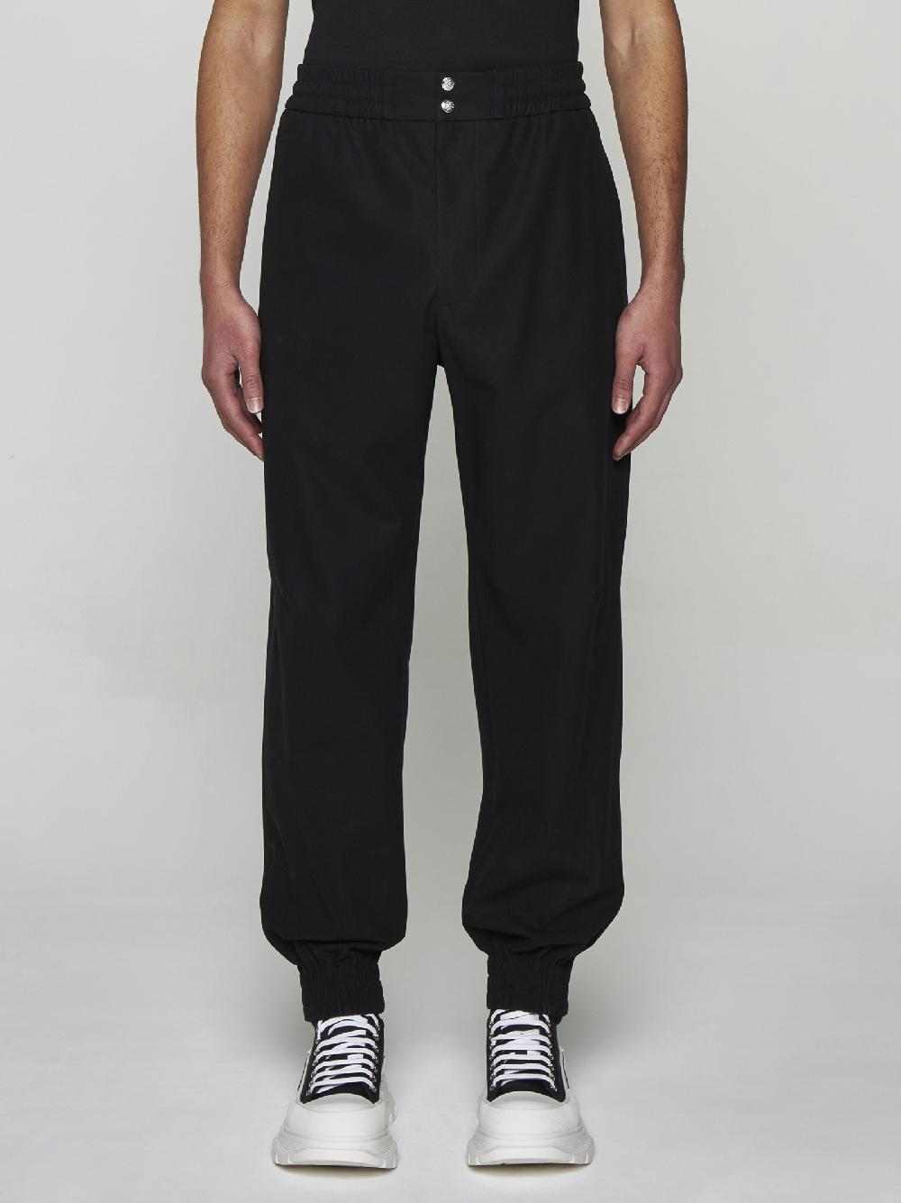 ALEXANDER MCQUEEN Pantaloni in cotone con zip Convenienza