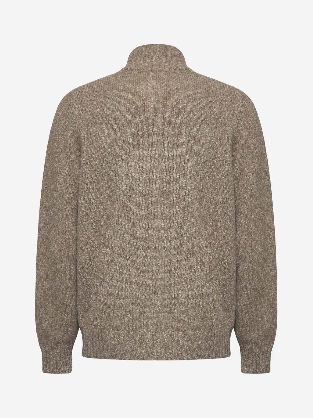 BRUNELLO CUCINELLI Cardigan in maglia mélange di lana e cashmere beige Economico