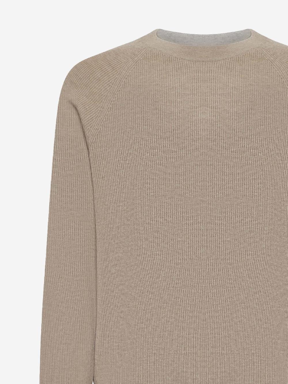 BRUNELLO CUCINELLI Maglia girocollo in cotone beige Online