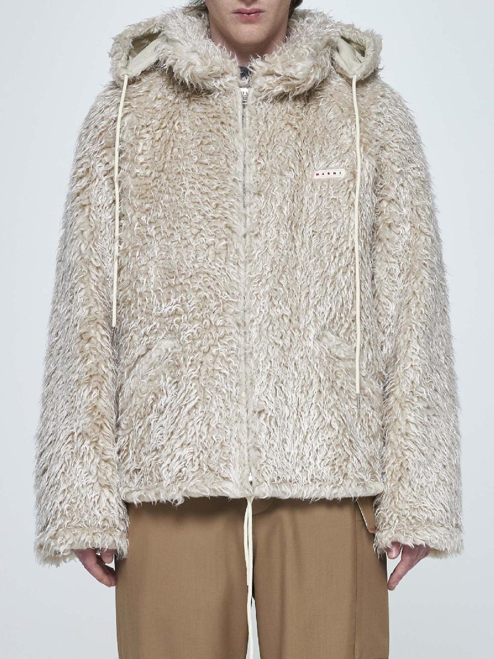 MARNI Giacca teddy in faux fur Offerte