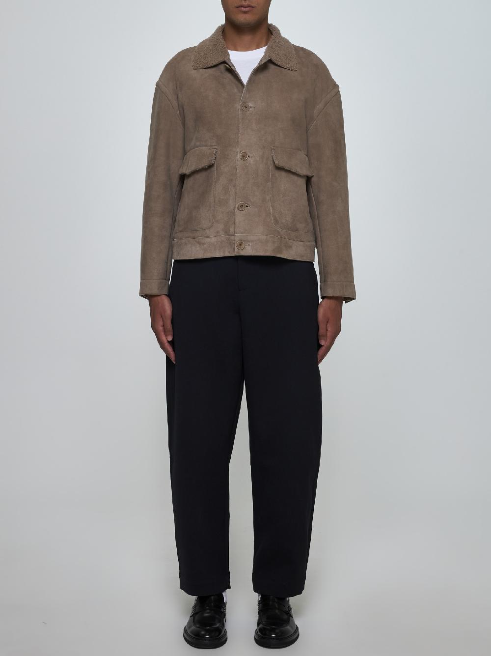 SALVATORE SANTORO Giacca in suede e shearling Vendita Calda