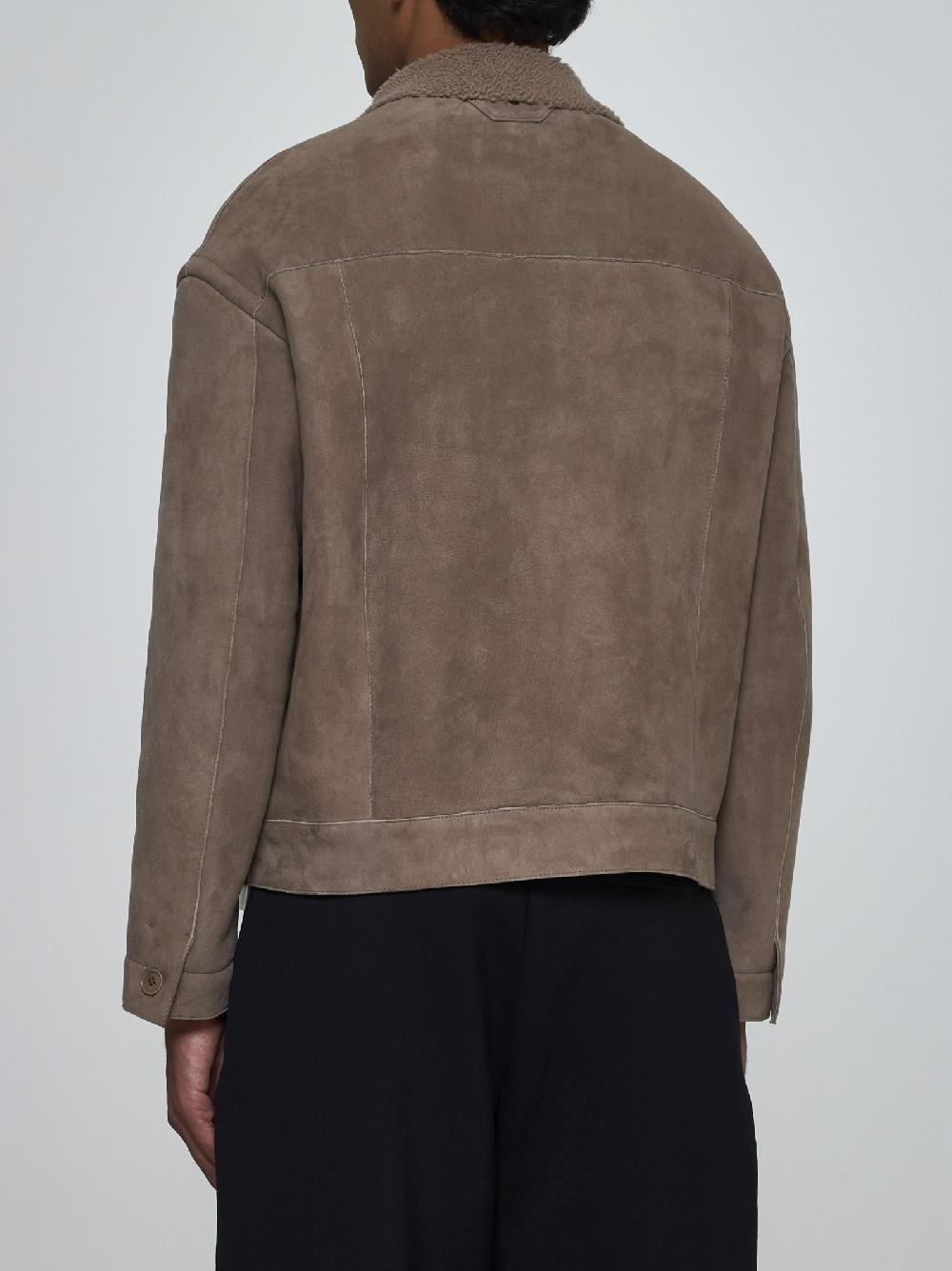 SALVATORE SANTORO Giacca in suede e shearling Vendita Calda
