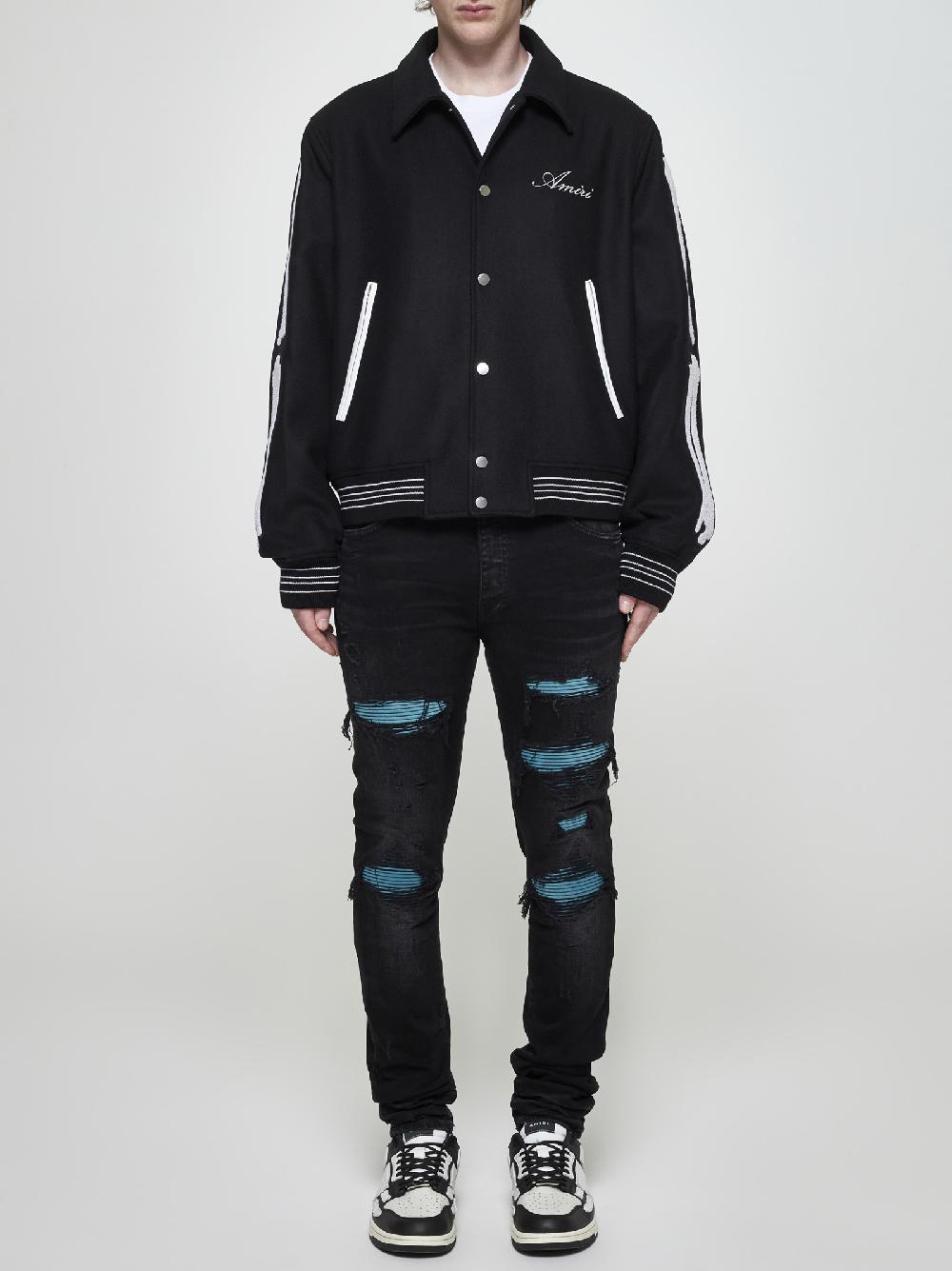 AMIRI Bomber Bones misto lana Nuovo
