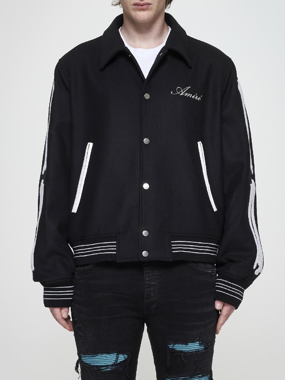AMIRI Bomber Bones misto lana Nuovo