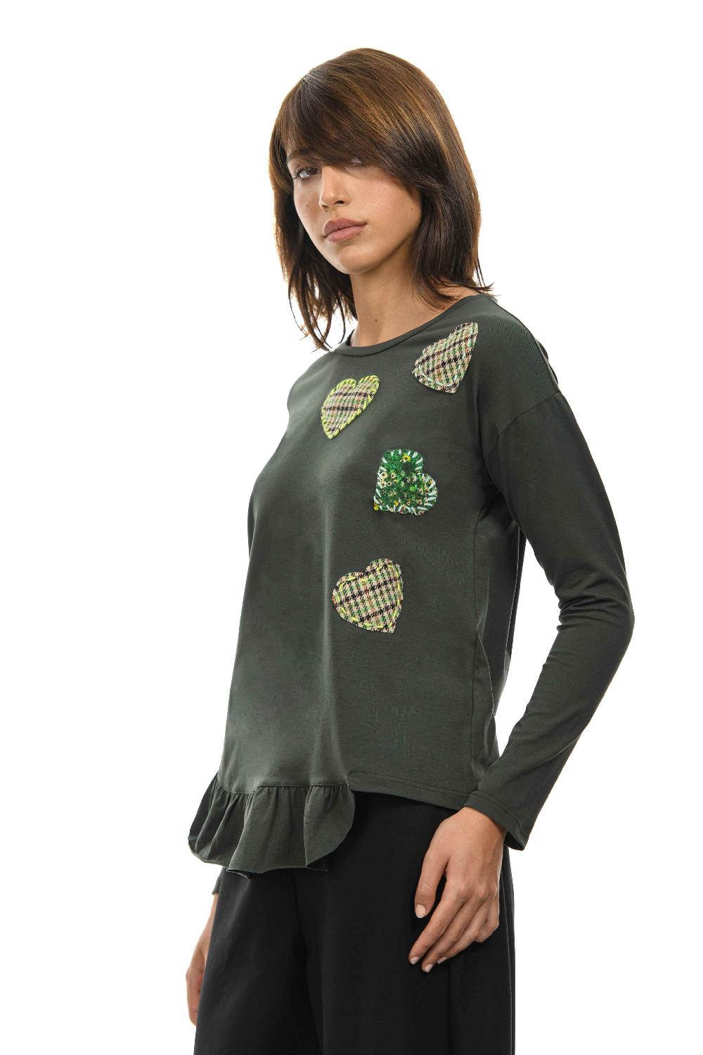 ROSÈ A POIS POLGARA T-shirt con cuori Soddisfazione Garantita
