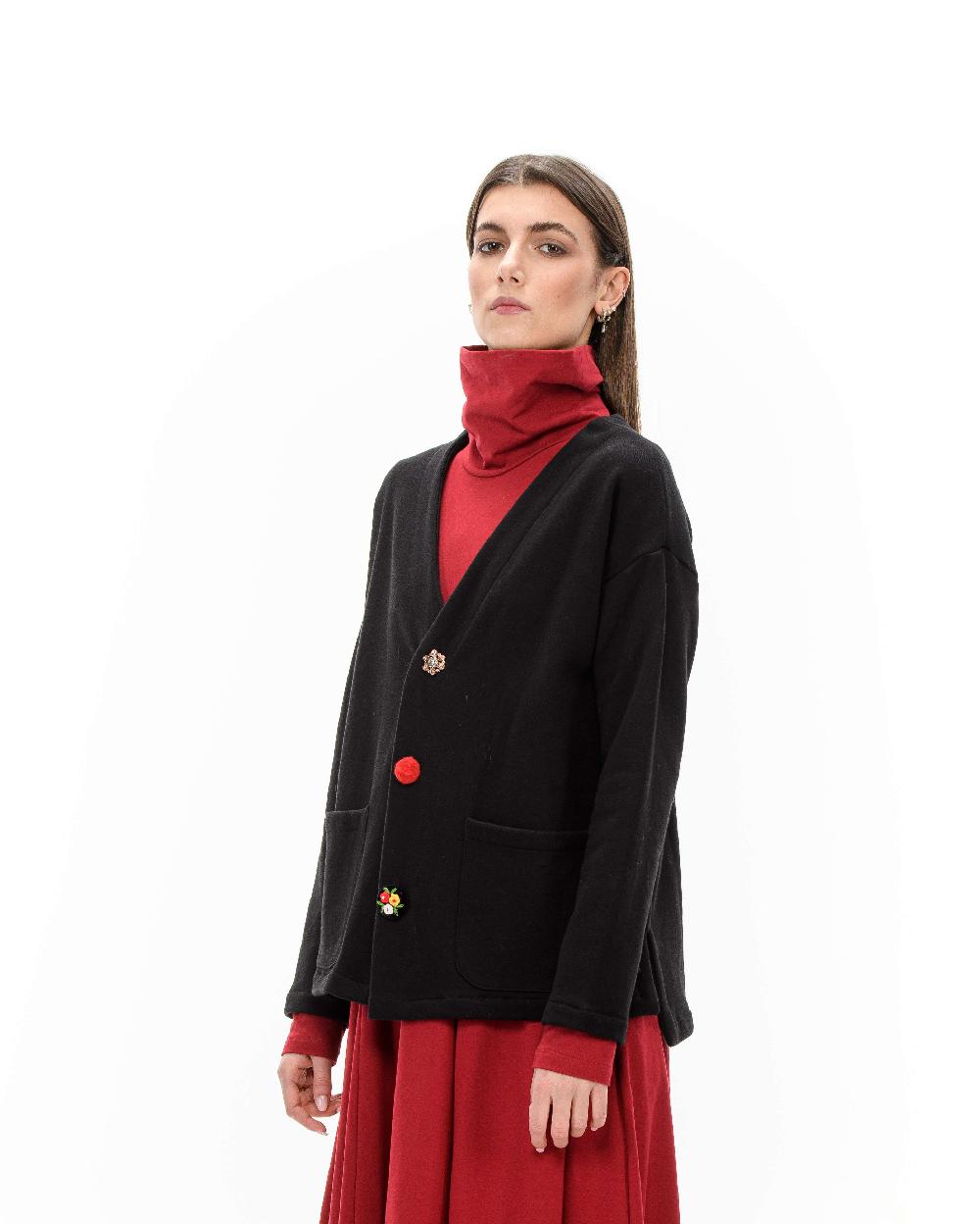 ROSÈ A POIS PIUMETTA Cardigan nero Qualità Garantita