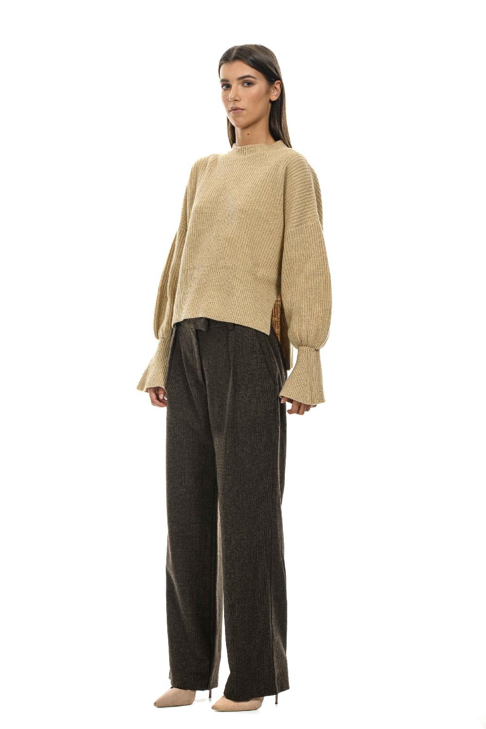 ROSÈ A POIS BING Pantalone in pura lana Affare Del Giorno