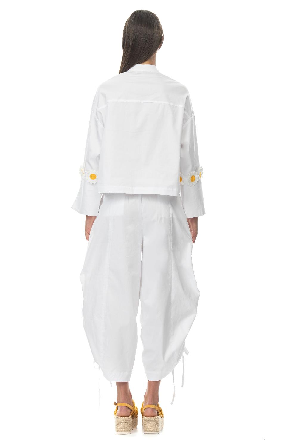 ROSÈ A POIS Ranocchio Pantalone Bianco Saldi