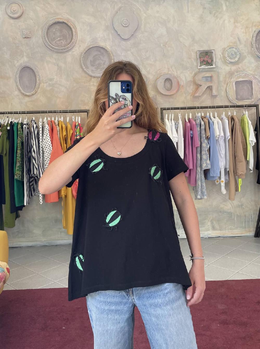 ROSÈ A POIS Scarabeo T-shirt Prezzo Ridotto