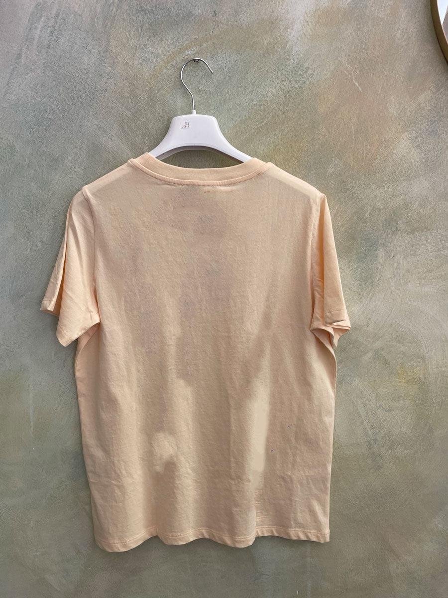 ROSÈ A POIS Fiore T-shirt Moda