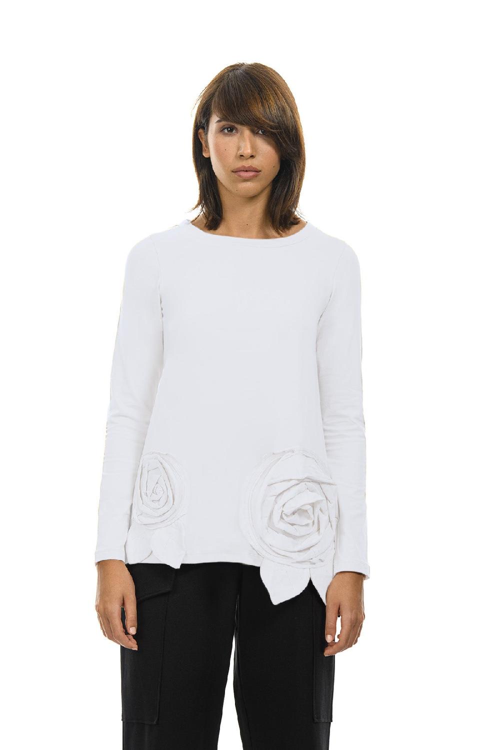 ROSÈ A POIS PIMPINELLA T-shirt con rose In Saldo