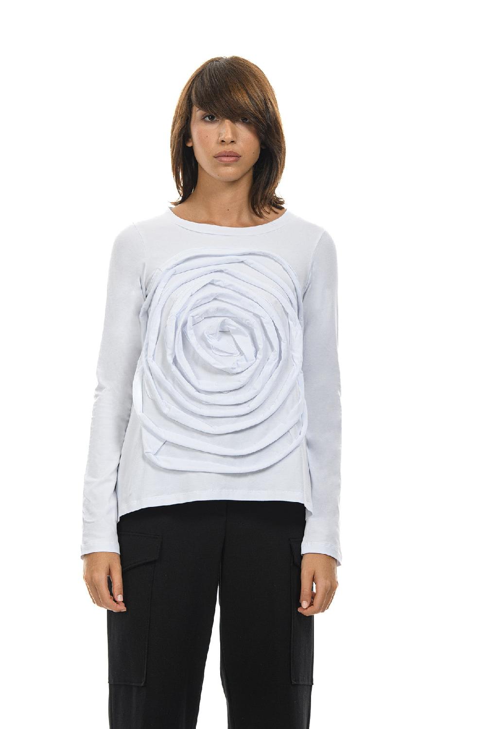 ROSÈ A POIS LEVANTE T-shirt con maxi rosa Online