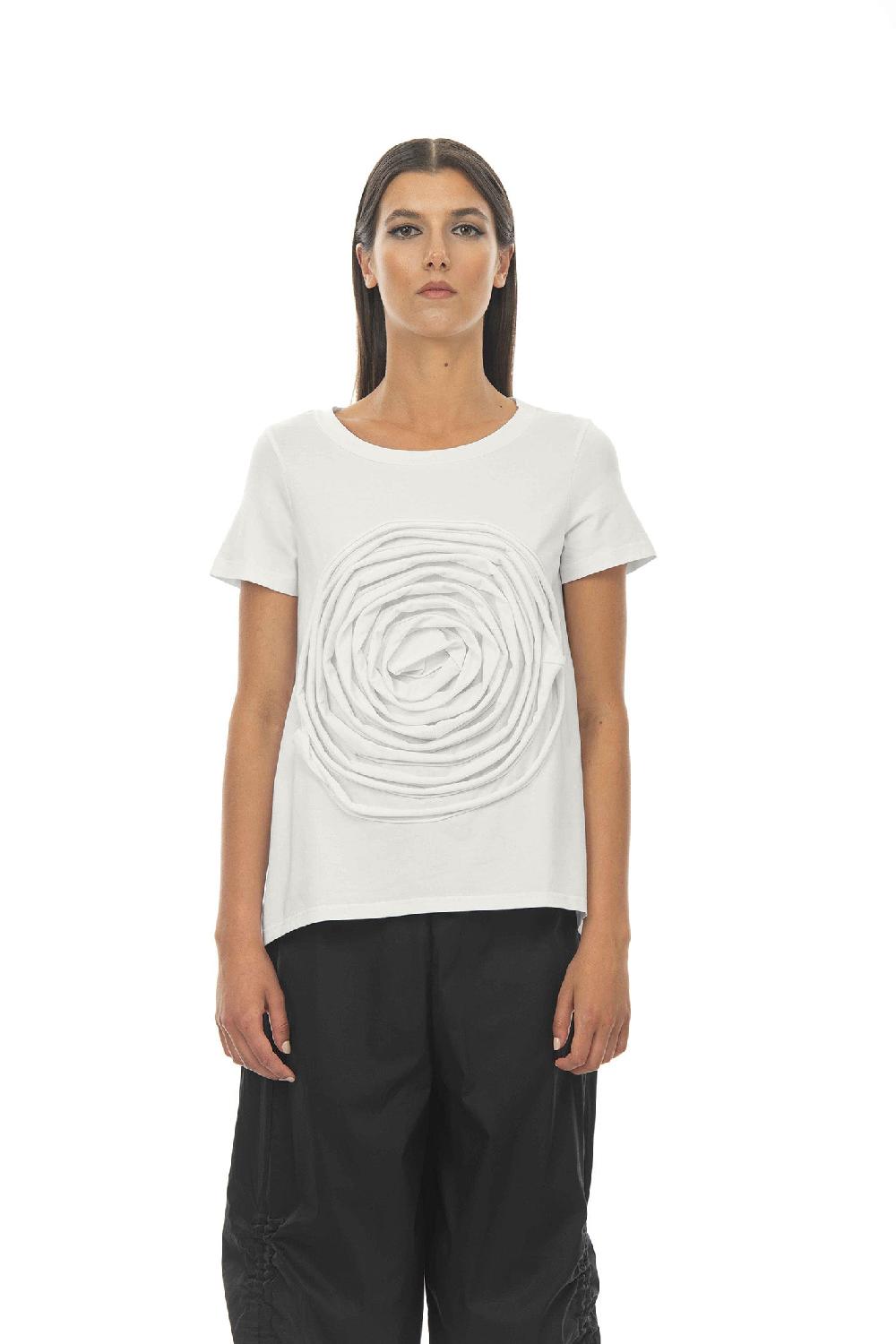 ROSÈ A POIS PESCA T-shirt con extra rosa In Vendita