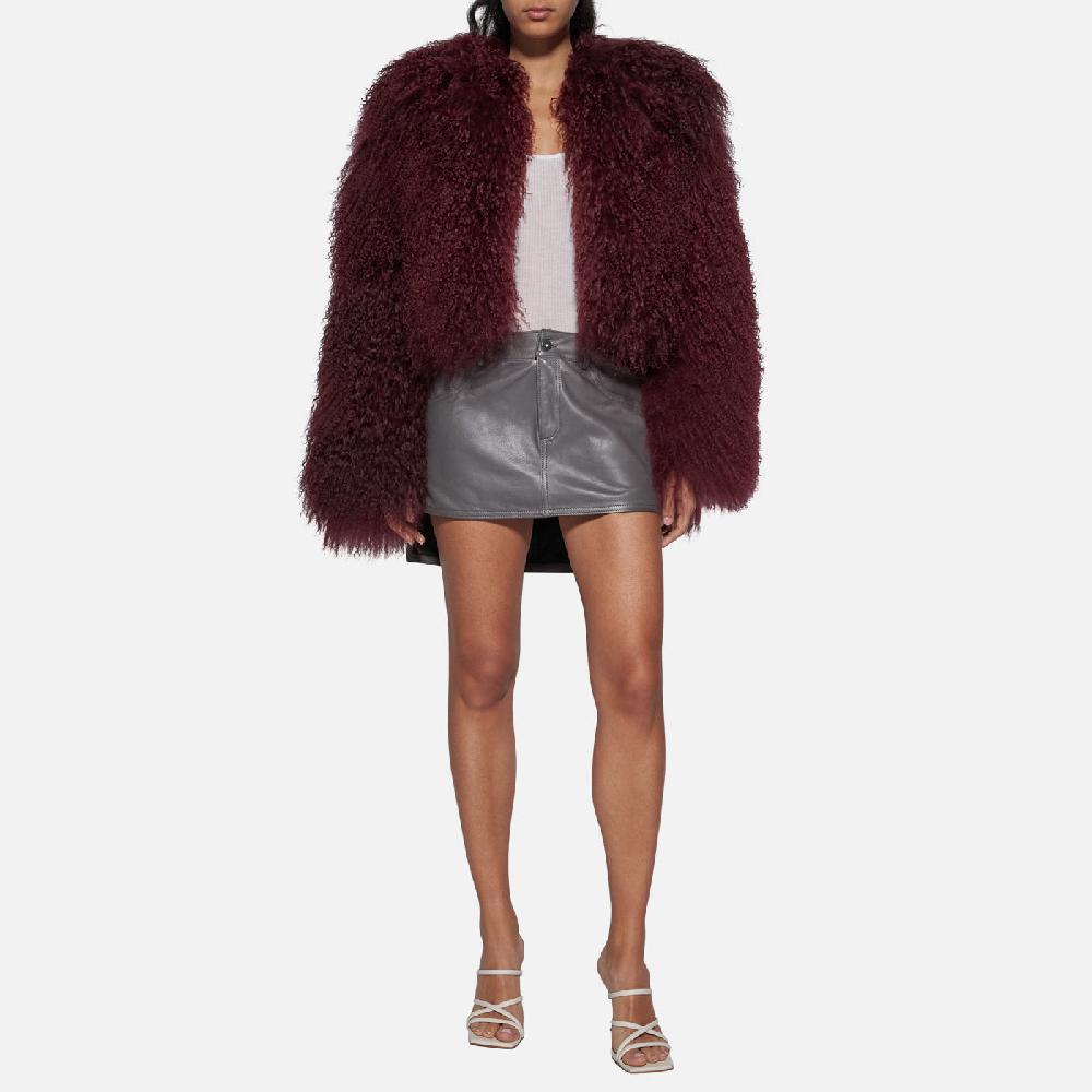 Salvatore Santoro GIACCA IN SHEARLING - BORDEAUX Saldi Di Fabbrica