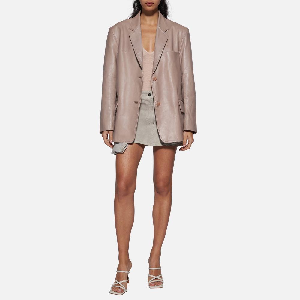 Salvatore Santoro BLAZER IN PELLE - NUDE Sottocosto
