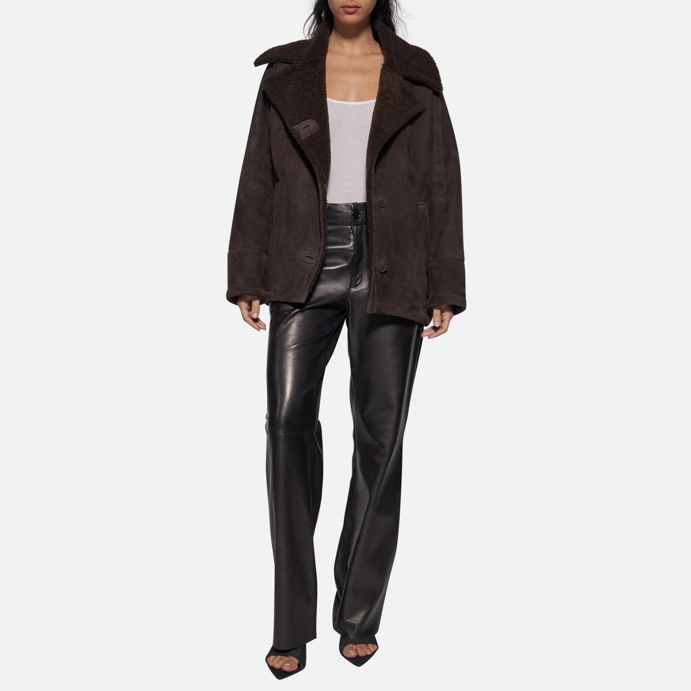 Salvatore Santoro GIACCA IN SHEARLING - DARK BROWN Sconto di tempo limitato
