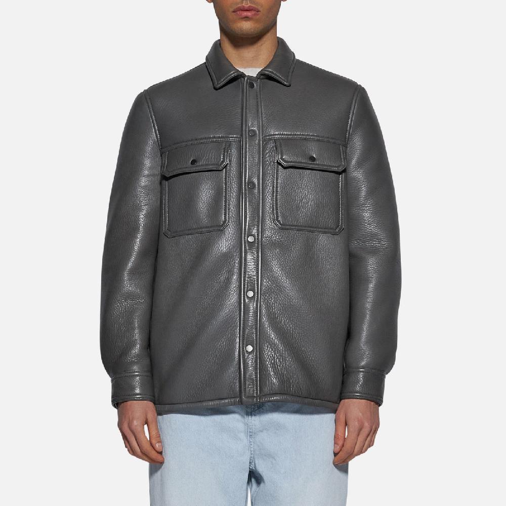 Salvatore Santoro GIACCA IN PELLE - GRIGIO Offerte