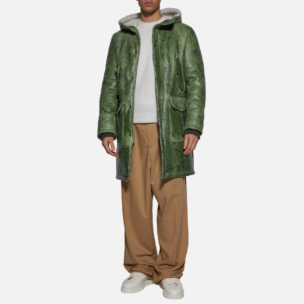 Salvatore Santoro GIACCA IN SHEARLING - GREEN Vendita Calda