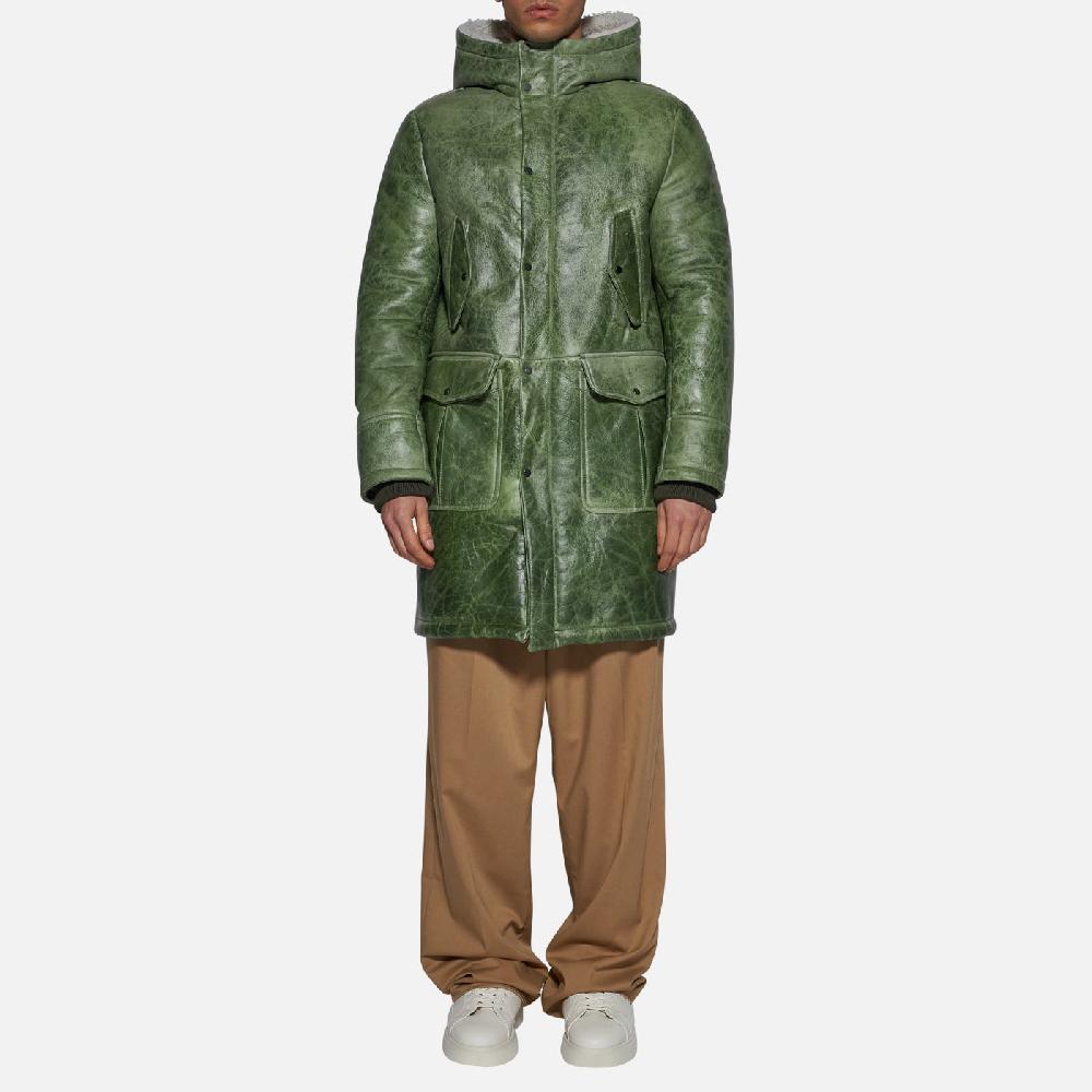 Salvatore Santoro GIACCA IN SHEARLING - GREEN Vendita Calda