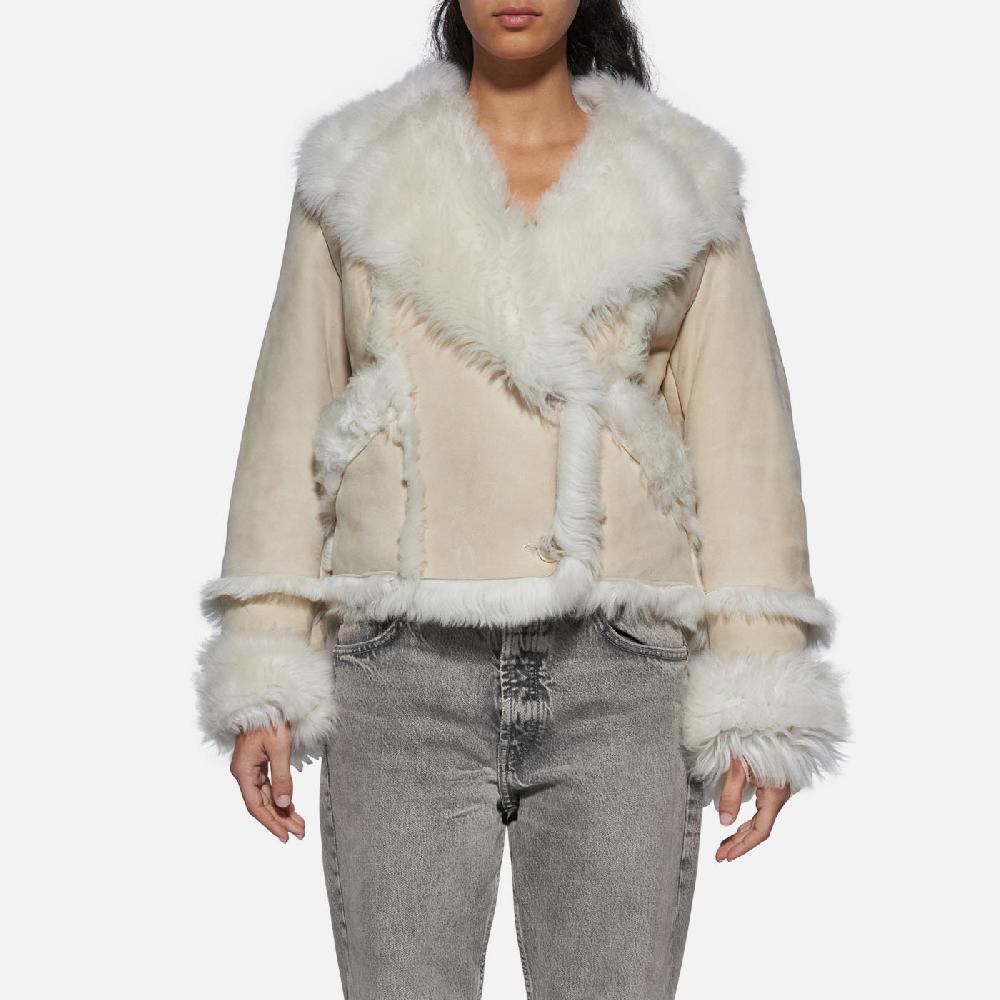 Salvatore Santoro GIACCA IN SHEARLING - IVORY Moda